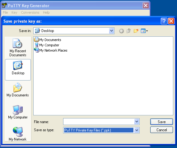 Saving the private key. Saving the private key.